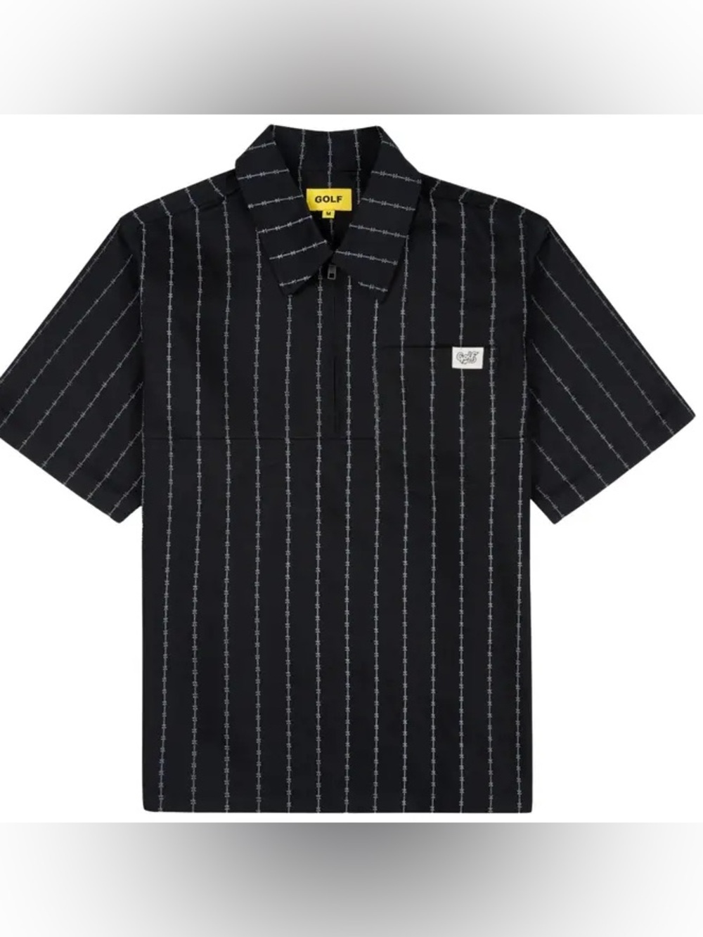 GOLF WANG Men’s Relaxed Fit Utility-Inspired Fences Work SS Shirt Black Large